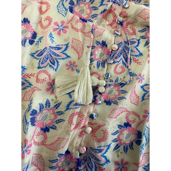 NWT Stellah New York Sleeveless V-Neck Blouse, Pink/ Blue Pattern, Large - Picture 5 of 8